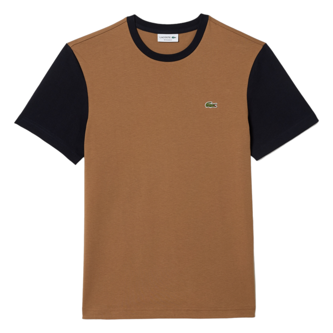 Lacoste Regular Fit Colorblock Jersey T-Shirt Brown
