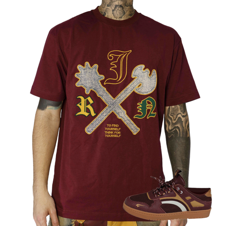 Juren Premium Oversized Axe Shirt Burgundy