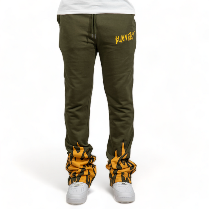 Focus Flame Stack Seat Pants Olive