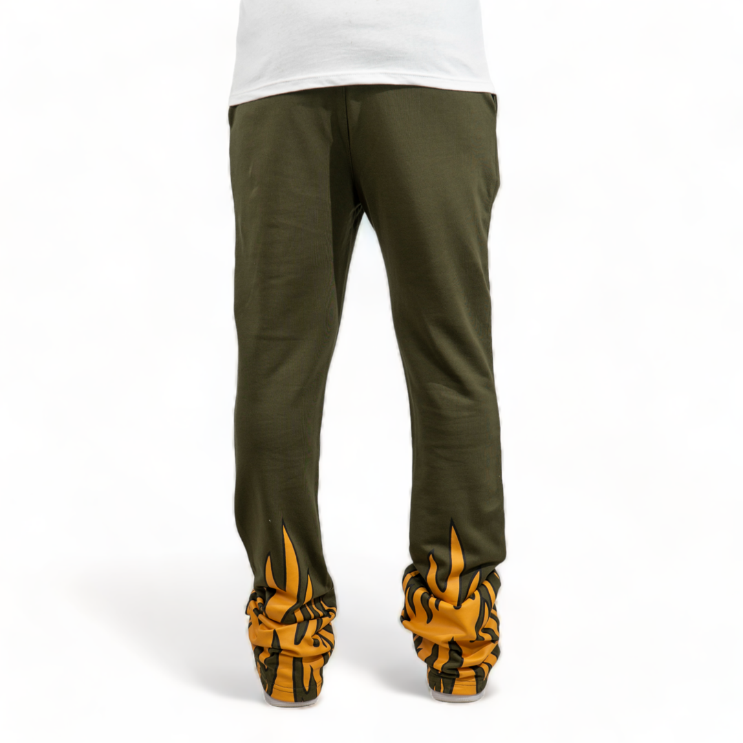 Focus Flame Stack Seat Pants Olive