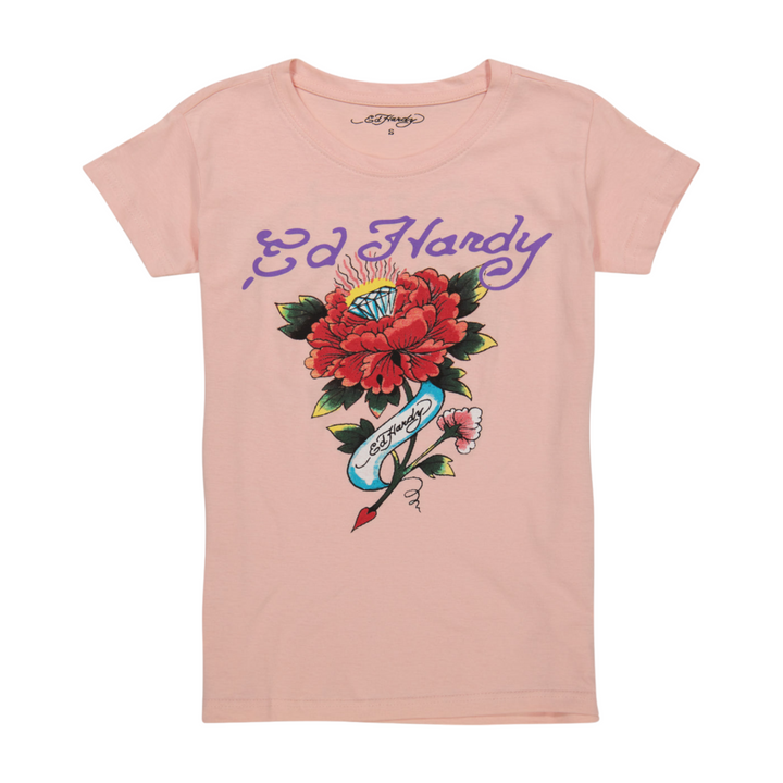 Ed Hardy Diamond Flower Baby Fitted Tee