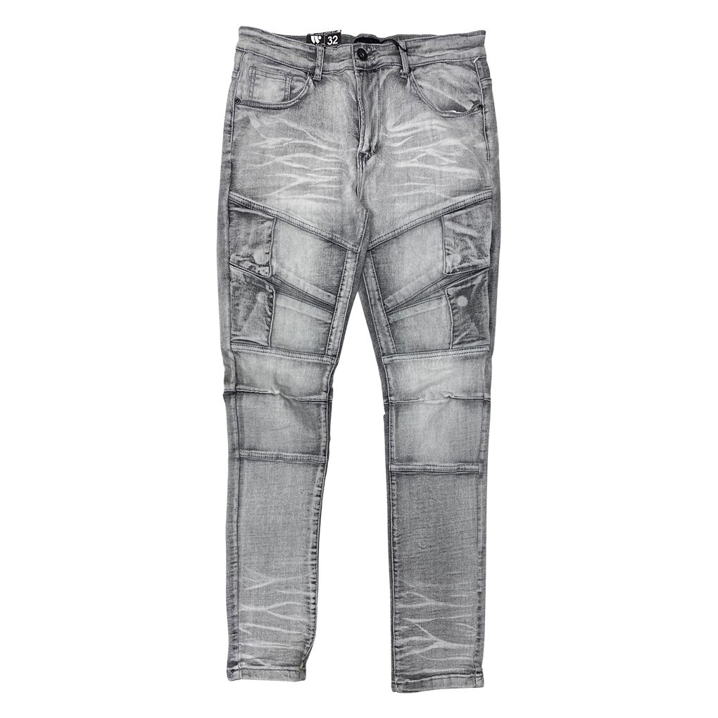 Waimea Stacked Multi Pocket Jeans Grey