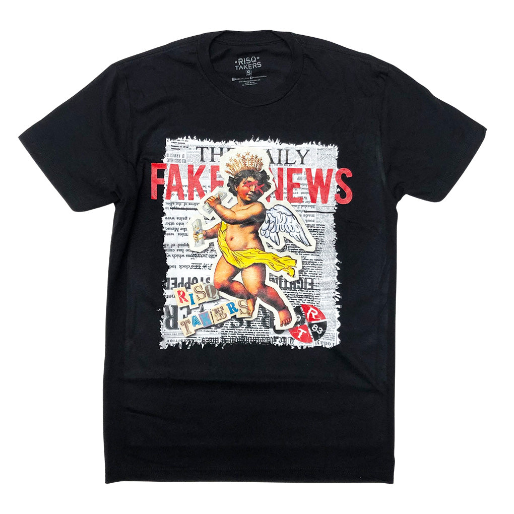 Risq Takers Fake News T-Shirt Black