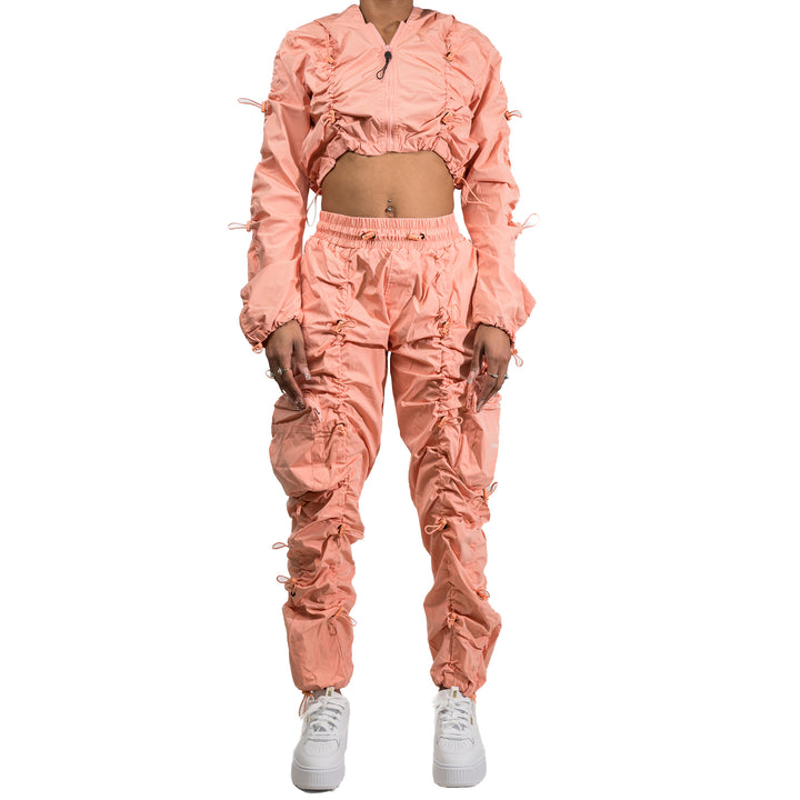 Smoke Rise Red High Rise Multi Bungee Jogger Coral