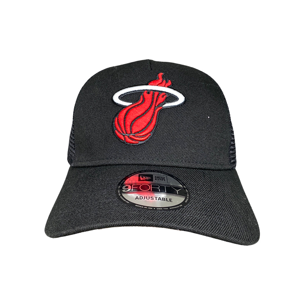 New Era 940 Miami Heat Trucker Hat Black