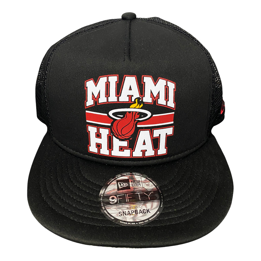 New Era Miami Heat 940 Trucker Dad Hat in Black