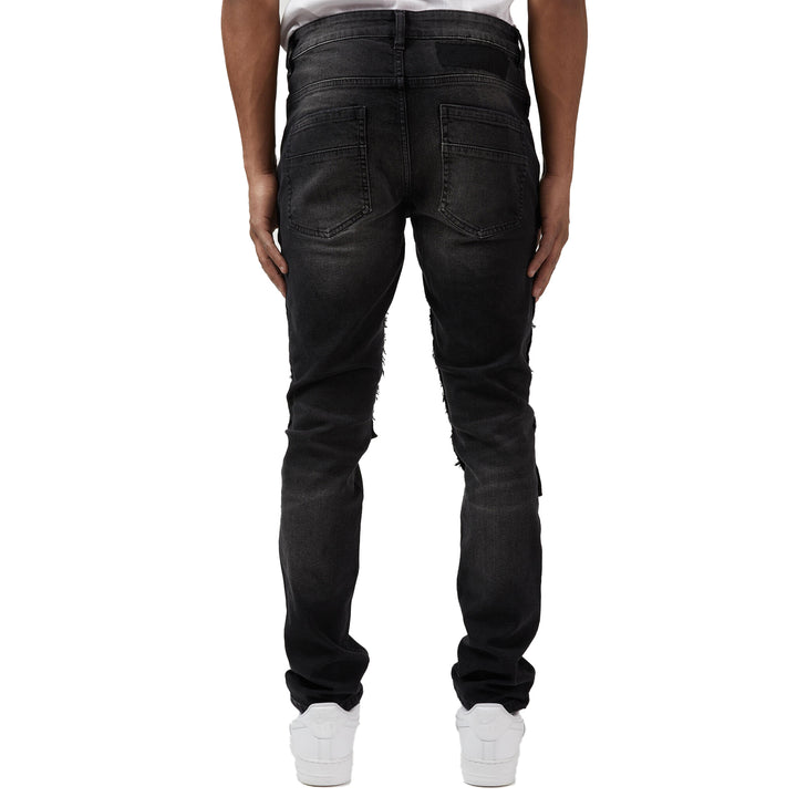 M.Society Jeans with Rips & Repair Black
