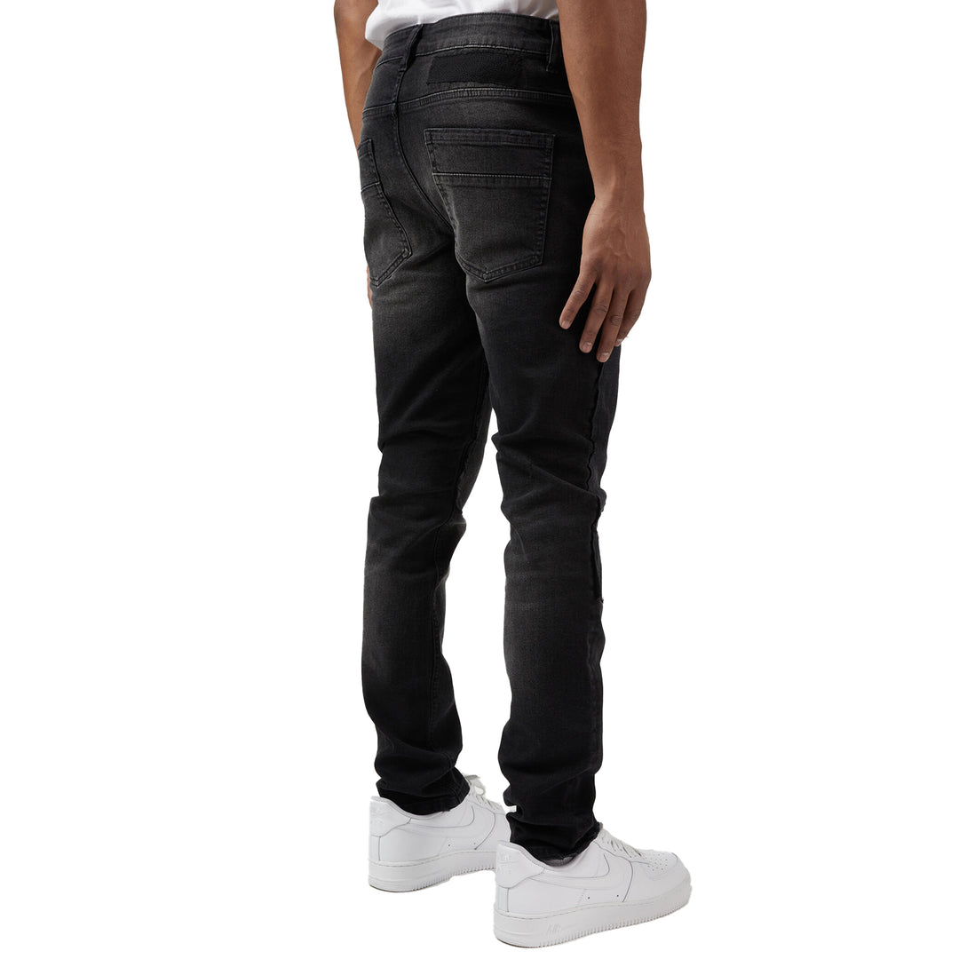 M.Society Jeans with Rips & Repair Black