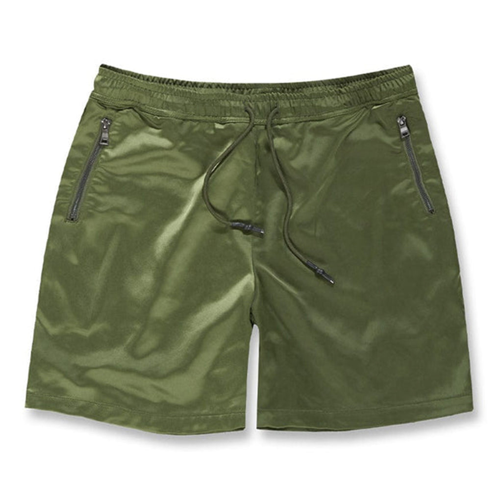Jordan Craig Quarter Zip Nylon Shorts Olive