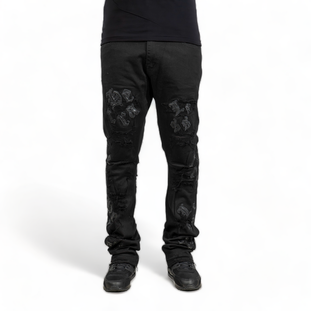 Focus Heartless Stacked Jeans Black