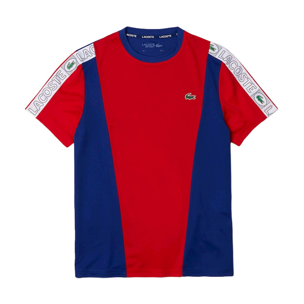 Lacoste Cut and Sew Tee Red/Blue