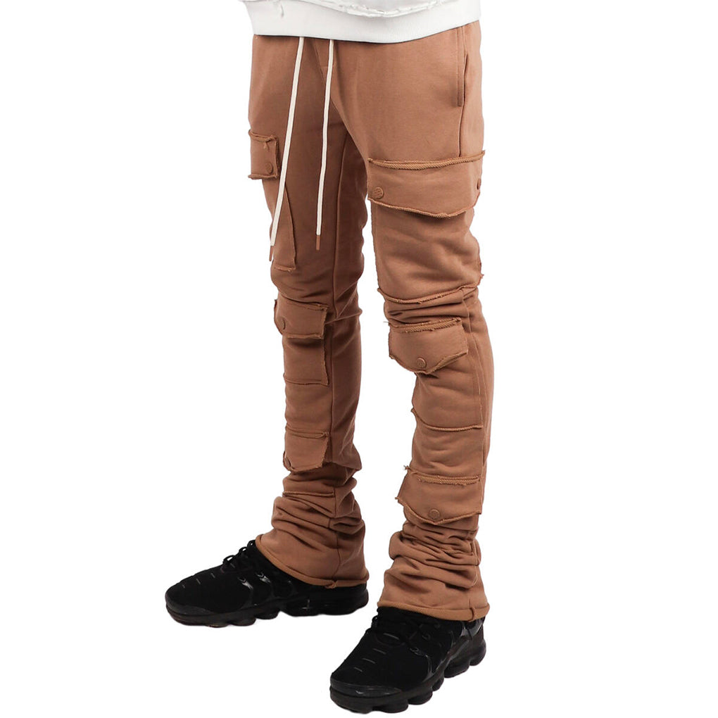 Sublimez Terry Stacked Pants Brown