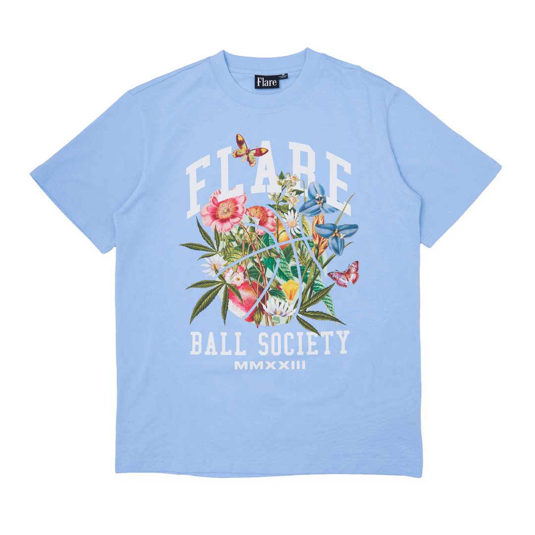 Flare Ball Society T Shirt Power Blue