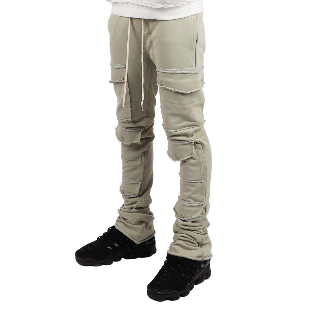 Sublimez Terry Stacked Pants Olive