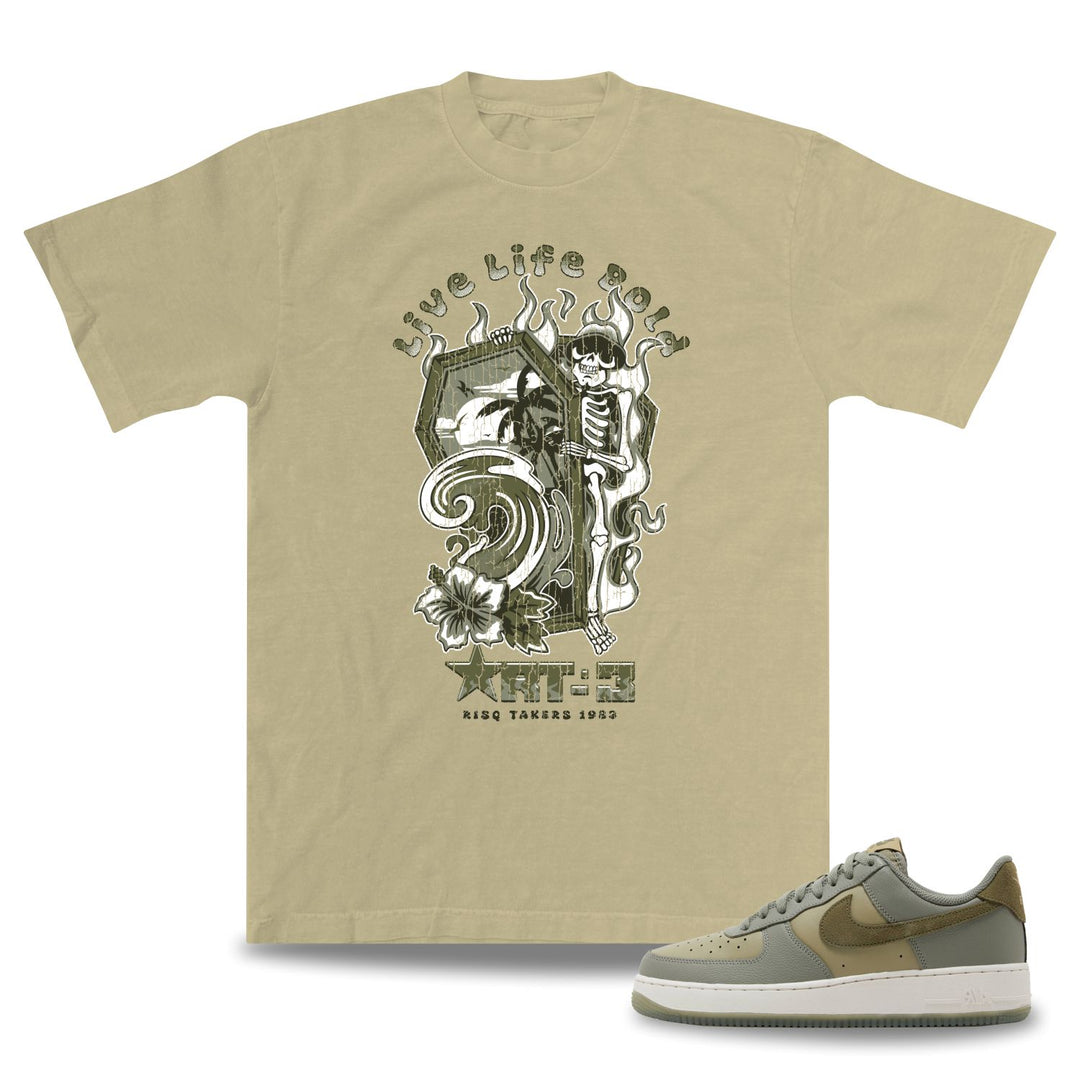 Risq Takers Paradise Fresh To Death Tee Olive